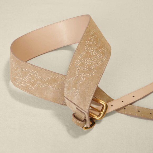 NWT Maje Suede belt with double buckle